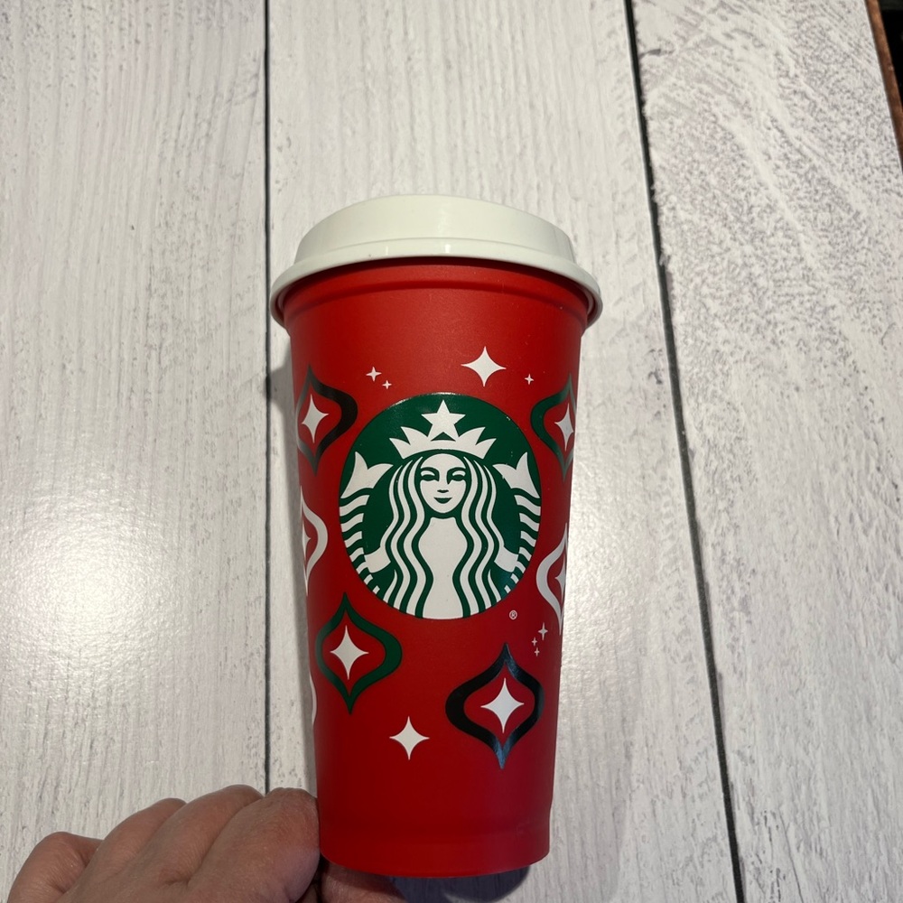 Starbucks Festive Red and White Holiday Cup